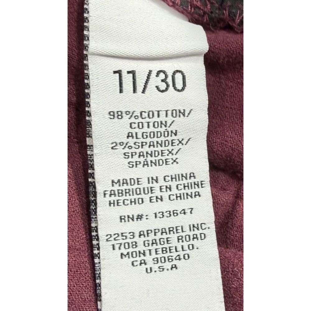 Celebrity Pink Flower Corduroy Flare Jeans Burnt Red Size 11/30 (Fit 30x29) - Picture 11 of 12